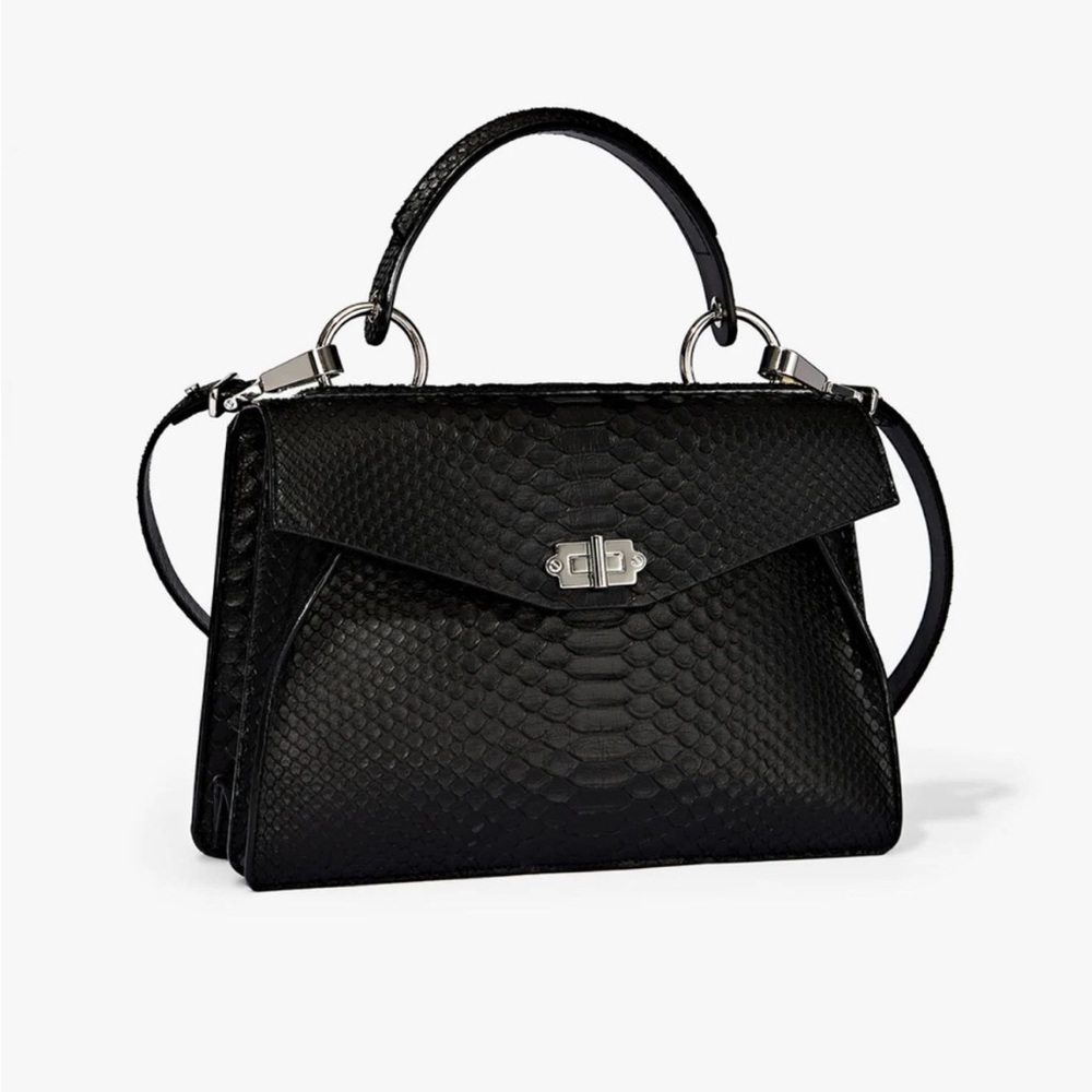 Authentic Proenza Schouler Black Python Top Handle Bag - Picture 2 of 6
